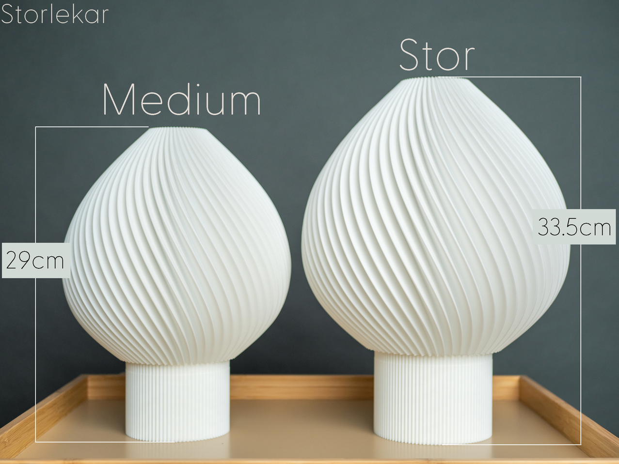 Storleksguide för lampan Tulpan från Knotte